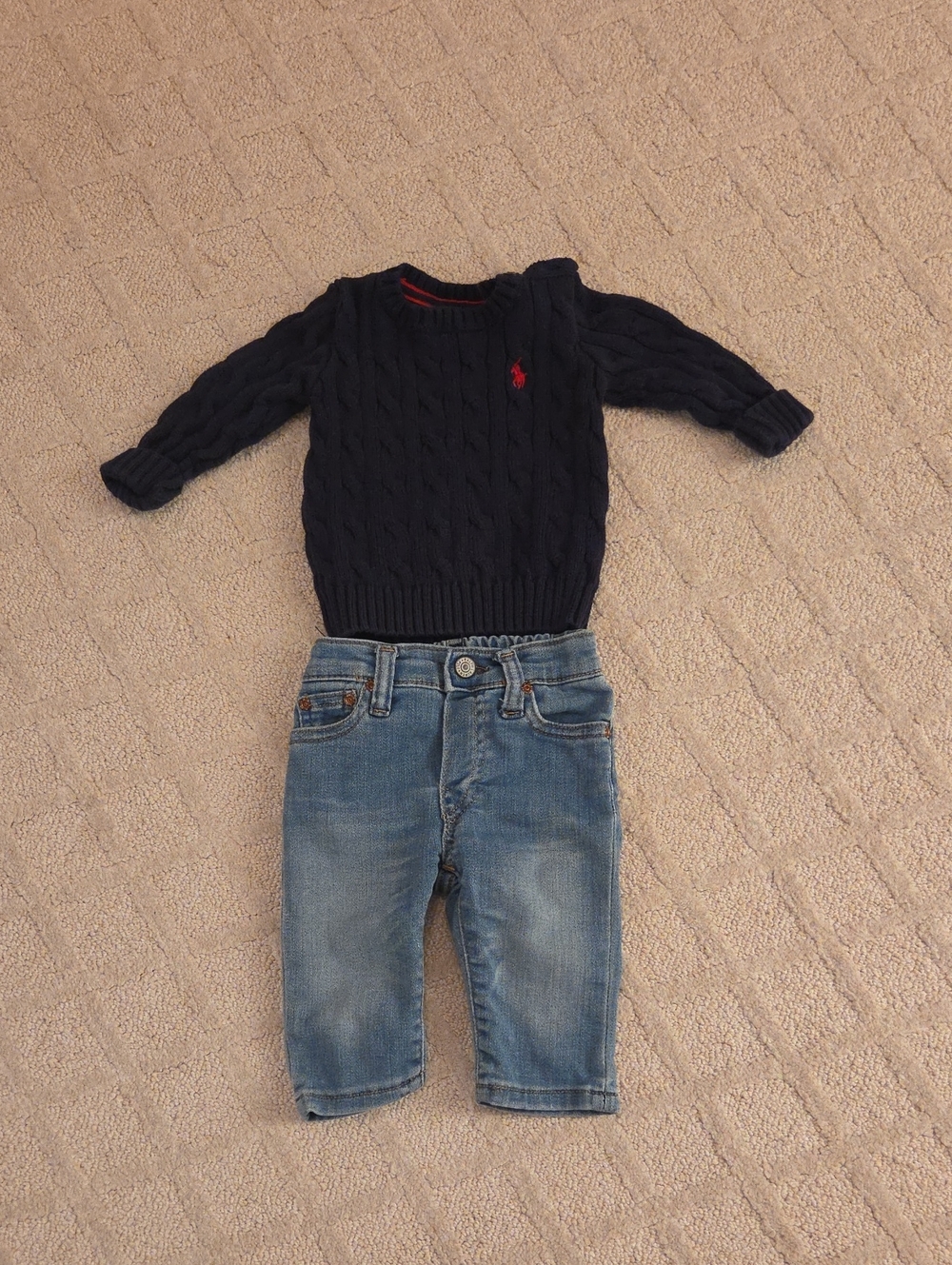Polo by Ralph Lauren Navy Cable-Knit Sweater & Jeans